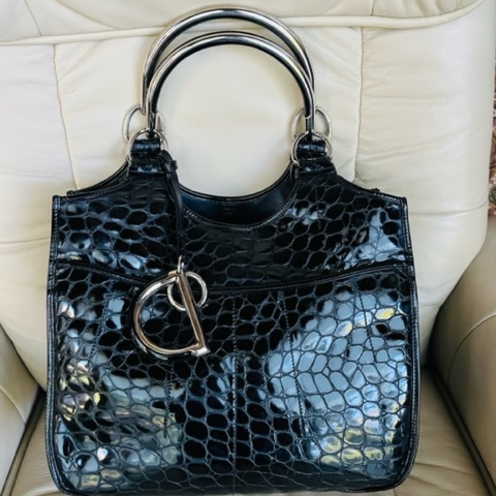 Christian Dior Crocodile Embossed Leather With Charms